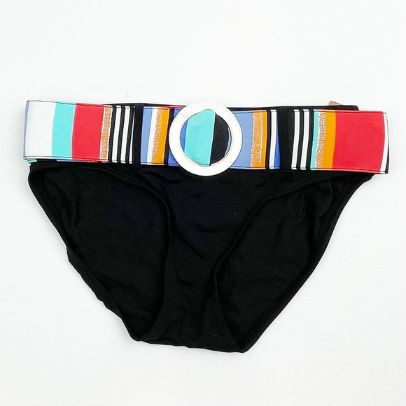 Captive Belted Bikini Bottoms with Contrasting Stripe Belt - Picture 2 of 8